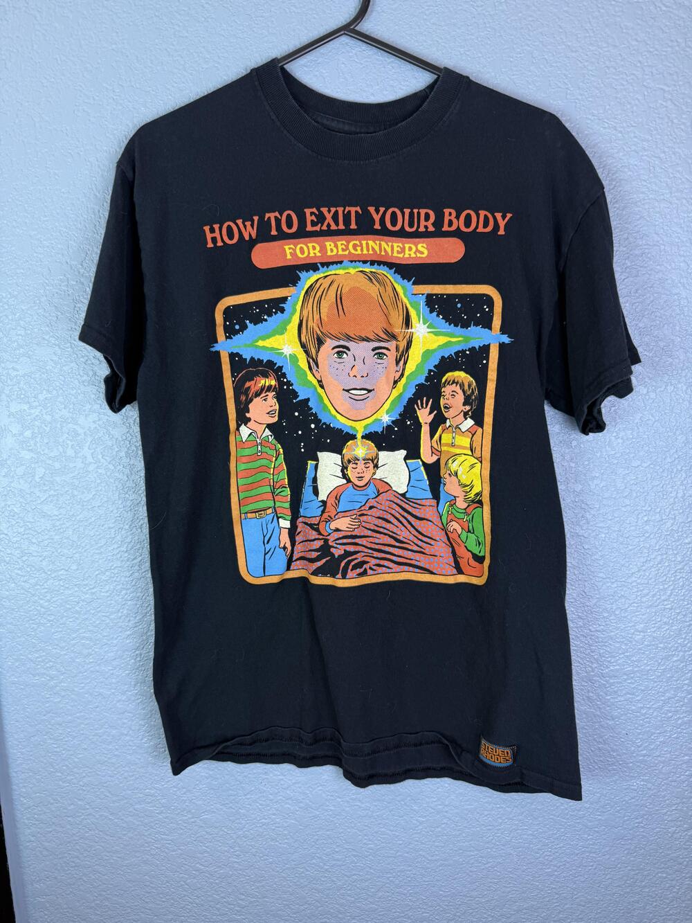 Steven Rhodes Shirt Mens Large How To Exit Your Body For Beginners Graphic Tee
